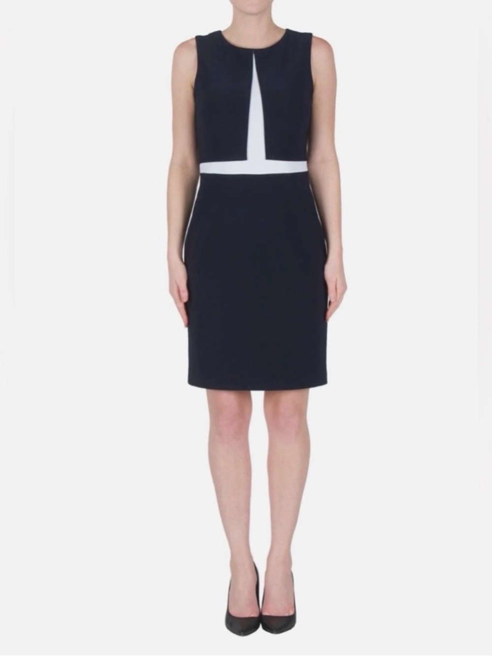 Joseph Ribkoff Short Sleeve Sheath Dress // Navy // 14